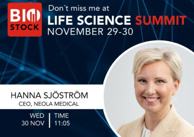 En vecka kvar – Neola Medicals presentation på BioStock Life Science Fall Summit 2022