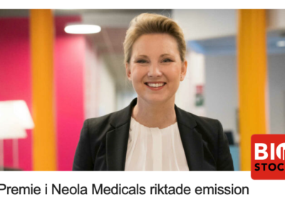 CEO Hanna Sjöström kommenterar Neola Medicals riktade emission 2023 i ny artikel av BioStock