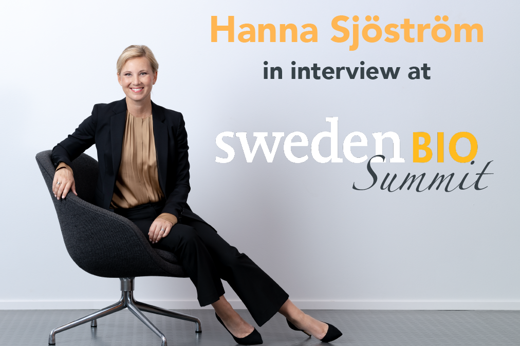 CEO Hanna Sjöström bjuds in som gästtalare vid årets SwedenBio Summit 2024 för att prata om kommersialisering på internationella marknader