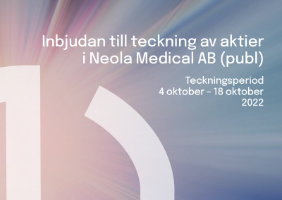 Neola Medical offentliggör prospekt med anledning av förestående företrädesemission